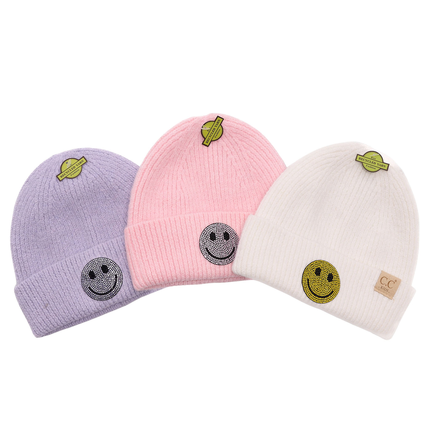 Happy Face Rhinestone Beanie